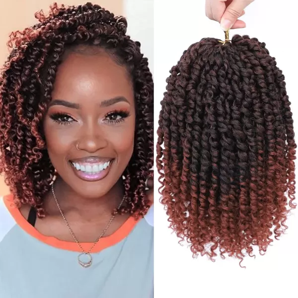 Passion Twist Hair - 8 Packs 14 Inch Pretwisted Passion Twist Crochet Hair For Women, Pre-Looped Passion Twists Braiding Synthetic Hair Extensions , T350)