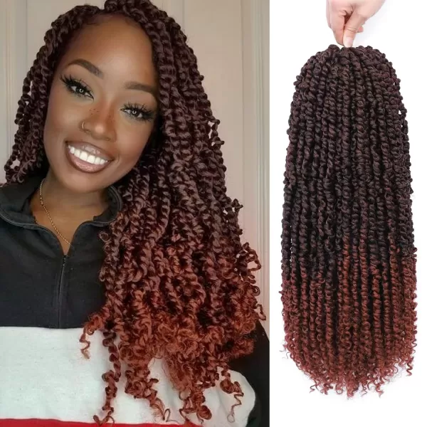 Passion Twist Hair - 8 Packs 14 Inch Pretwisted Passion Twist Crochet Hair For Women, Pre-Looped Passion Twists Braiding Synthetic Hair Extensions , T350)