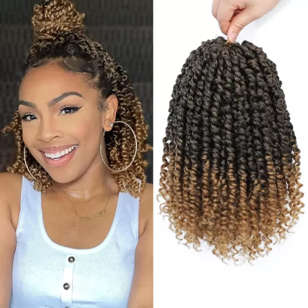 Passion Twist Hair - 8 Packs 14 Inch Pretwisted Passion Twist Crochet Hair For Women, Pre-Looped Passion Twists Braiding Synthetic Hair Extensions , T350)
