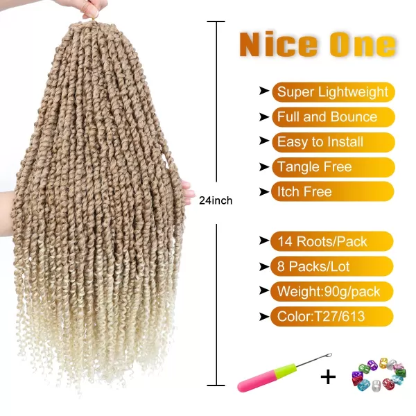 Passion Twist Hair - 8 Packs 14 Inch Pretwisted Passion Twist Crochet Hair For Women, Pre-Looped Passion Twists Braiding Synthetic Hair Extensions , T350)