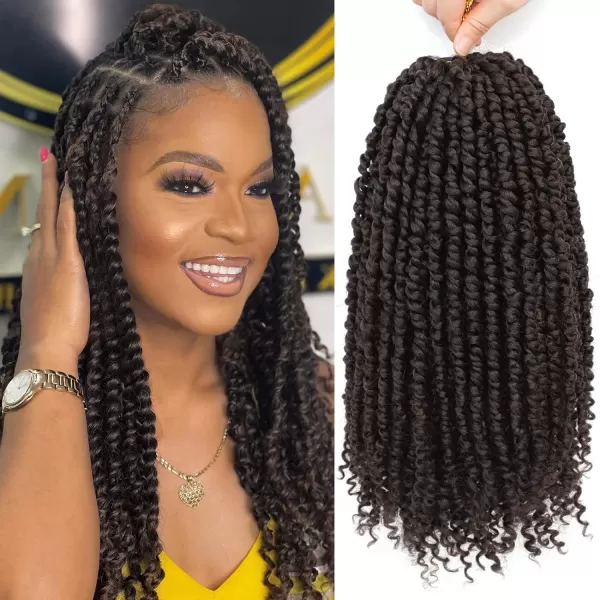 Passion Twist Hair - 8 Packs 14 Inch Pretwisted Passion Twist Crochet Hair For Women, Pre-Looped Passion Twists Braiding Synthetic Hair Extensions , T350)