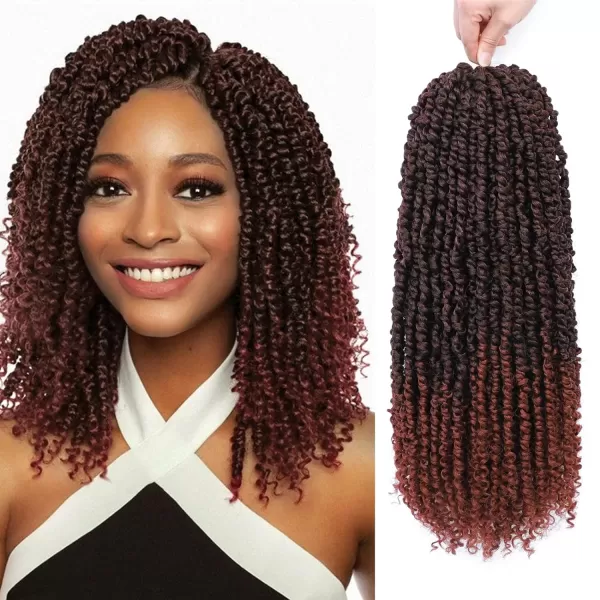 Passion Twist Hair - 8 Packs 14 Inch Pretwisted Passion Twist Crochet Hair For Women, Pre-Looped Passion Twists Braiding Synthetic Hair Extensions , T350)