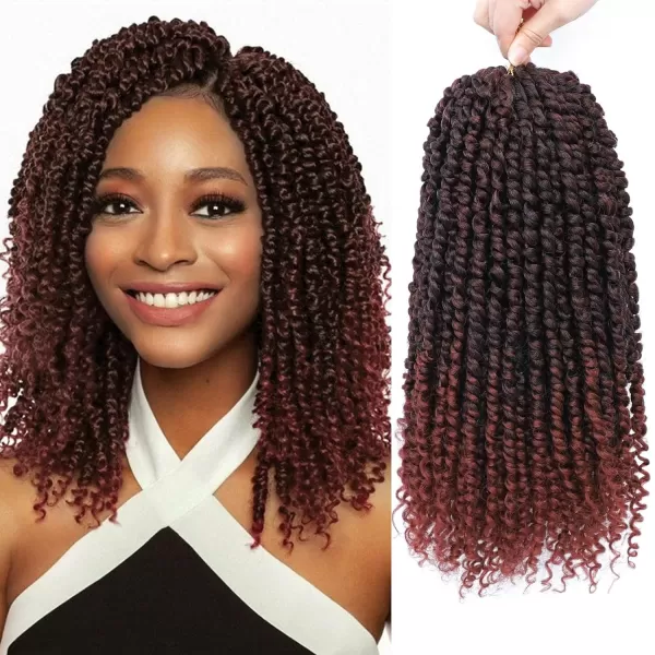 Passion Twist Hair - 8 Packs 14 Inch Pretwisted Passion Twist Crochet Hair For Women, Pre-Looped Passion Twists Braiding Synthetic Hair Extensions , T350)