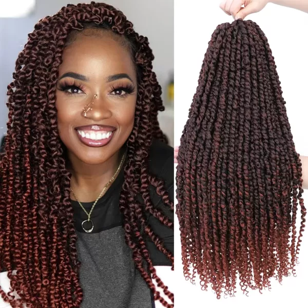 Passion Twist Hair - 8 Packs 14 Inch Pretwisted Passion Twist Crochet Hair For Women, Pre-Looped Passion Twists Braiding Synthetic Hair Extensions , T350)