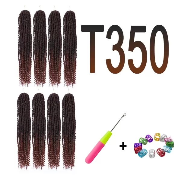 Passion Twist Hair - 8 Packs 14 Inch Pretwisted Passion Twist Crochet Hair For Women, Pre-Looped Passion Twists Braiding Synthetic Hair Extensions , T350)