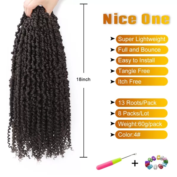Passion Twist Hair - 8 Packs 14 Inch Pretwisted Passion Twist Crochet Hair For Women, Pre-Looped Passion Twists Braiding Synthetic Hair Extensions , T350)