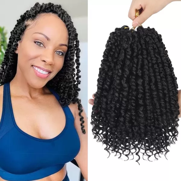 Passion Twist Hair - 8 Packs 14 Inch Pretwisted Passion Twist Crochet Hair For Women, Pre-Looped Passion Twists Braiding Synthetic Hair Extensions , T350)