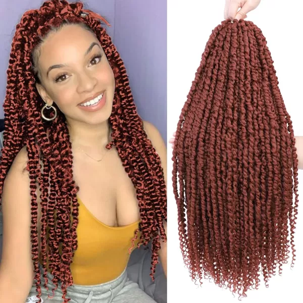 Passion Twist Hair - 8 Packs 14 Inch Pretwisted Passion Twist Crochet Hair For Women, Pre-Looped Passion Twists Braiding Synthetic Hair Extensions , T350)
