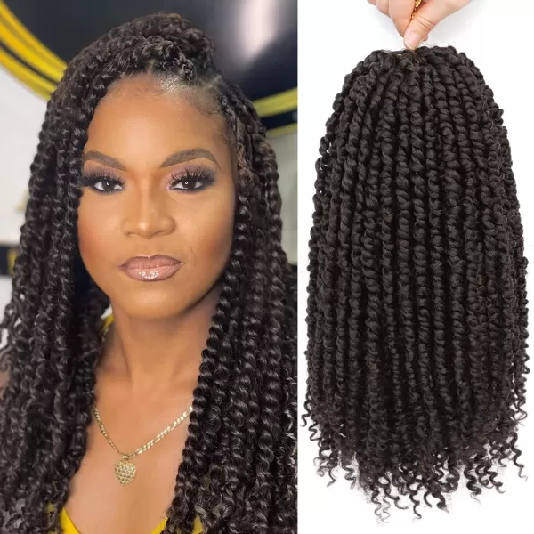 Passion Twist Hair - 8 Packs 14 Inch Pretwisted Passion Twist Crochet Hair For Women, Pre-Looped Passion Twists Braiding Synthetic Hair Extensions , T350)