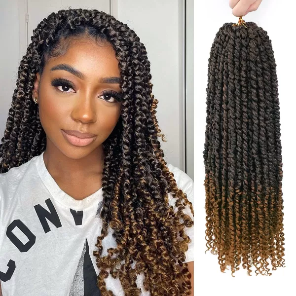 Passion Twist Hair - 8 Packs 14 Inch Pretwisted Passion Twist Crochet Hair For Women, Pre-Looped Passion Twists Braiding Synthetic Hair Extensions , T350)
