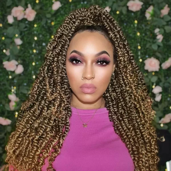 Passion Twist Hair - 8 Packs 14 Inch Pretwisted Passion Twist Crochet Hair For Women, Pre-Looped Passion Twists Braiding Synthetic Hair Extensions , T350)