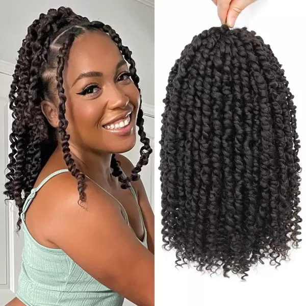 Passion Twist Hair - 8 Packs 14 Inch Pretwisted Passion Twist Crochet Hair For Women, Pre-Looped Passion Twists Braiding Synthetic Hair Extensions , T350)