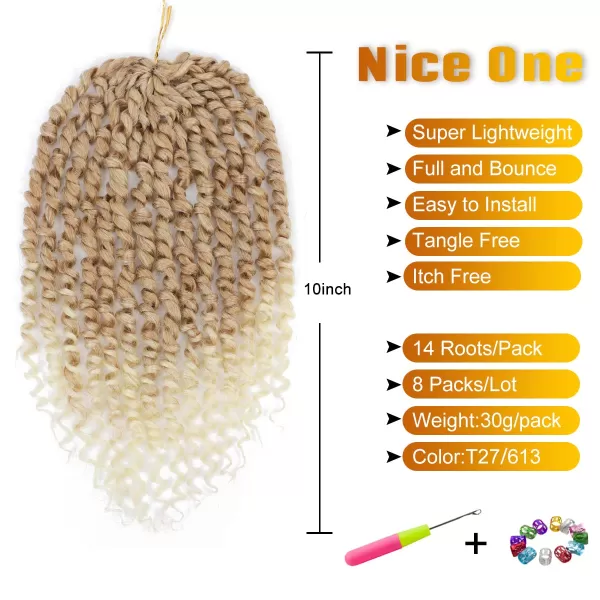 Passion Twist Hair - 8 Packs 14 Inch Pretwisted Passion Twist Crochet Hair For Women, Pre-Looped Passion Twists Braiding Synthetic Hair Extensions , T350)