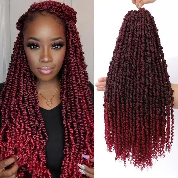 Passion Twist Hair - 8 Packs 14 Inch Pretwisted Passion Twist Crochet Hair For Women, Pre-Looped Passion Twists Braiding Synthetic Hair Extensions , T350)