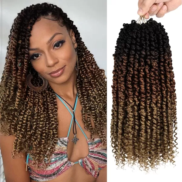 Passion Twist Hair - 8 Packs 14 Inch Pretwisted Passion Twist Crochet Hair For Women, Pre-Looped Passion Twists Braiding Synthetic Hair Extensions , T350)