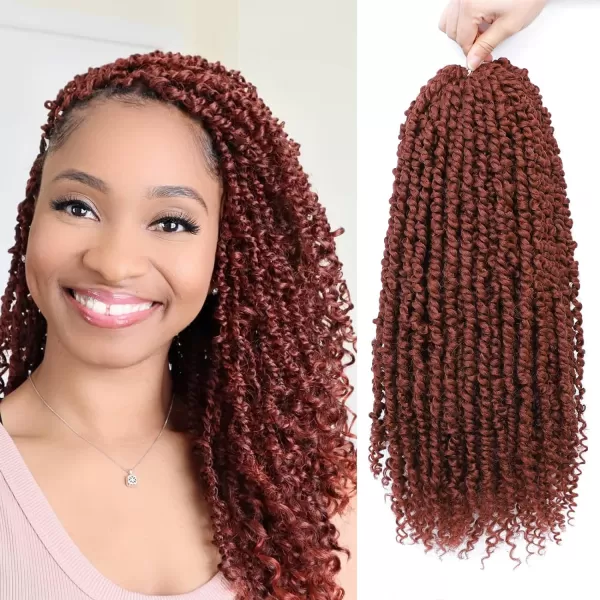 Passion Twist Hair - 8 Packs 14 Inch Pretwisted Passion Twist Crochet Hair For Women, Pre-Looped Passion Twists Braiding Synthetic Hair Extensions , T350)