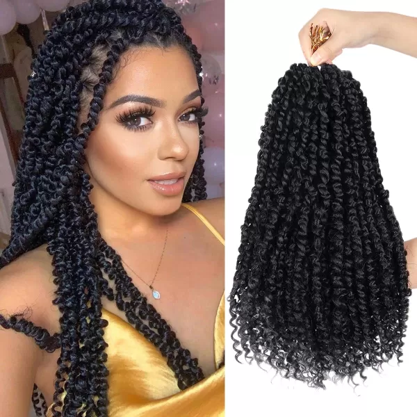 Passion Twist Hair - 8 Packs 14 Inch Pretwisted Passion Twist Crochet Hair For Women, Pre-Looped Passion Twists Braiding Synthetic Hair Extensions , T350)