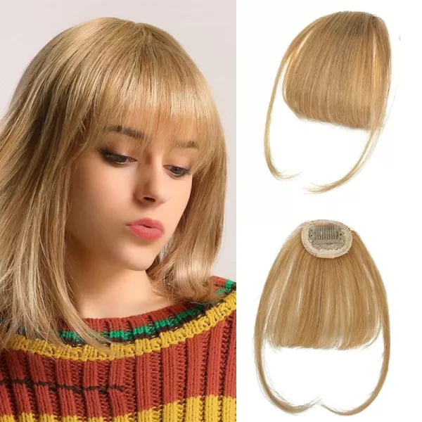NAYOO Bangs Hair Clip in Bangs 100% Real Human Hair Extensions French Bangs Clip on Hair Bangs for Women Fringe with Temples Hairpieces Curved Bangs for Daily Wear