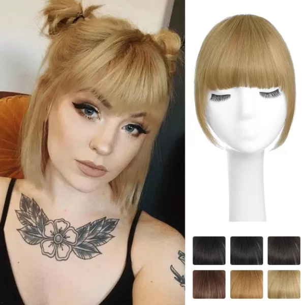 NAYOO Bangs Hair Clip in Bangs 100% Real Human Hair Extensions French Bangs Clip on Hair Bangs for Women Fringe with Temples Hairpieces Curved Bangs for Daily Wear