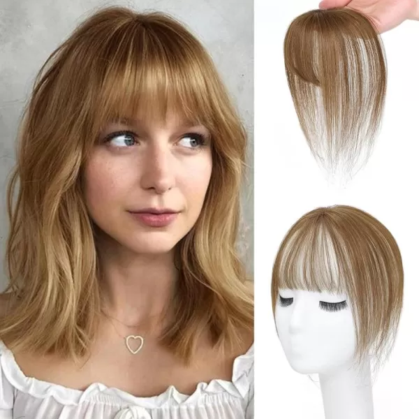 NAYOO Bangs Hair Clip in Bangs 100% Real Human Hair Extensions French Bangs Clip on Hair Bangs for Women Fringe with Temples Hairpieces Curved Bangs for Daily Wear
