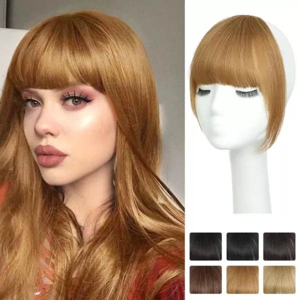 NAYOO Bangs Hair Clip in Bangs 100% Real Human Hair Extensions French Bangs Clip on Hair Bangs for Women Fringe with Temples Hairpieces Curved Bangs for Daily Wear