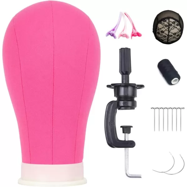 NAYOO Canvas Block Head Wig Head Stand for Making Wigs Display Styling Mannequin Head With Mount Hole 