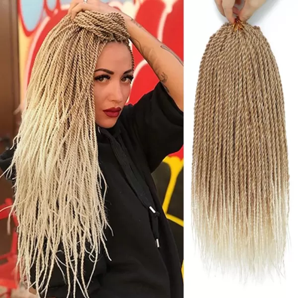 NAYOO Senegalese Twist Crochet Hair - 8 Packs 18 Inch Crochet Hair For Black Women, 35 Strands/Pack Small Twist Crochet Hair Hot Water Setting, Crochet Braids Hair with Natural End
