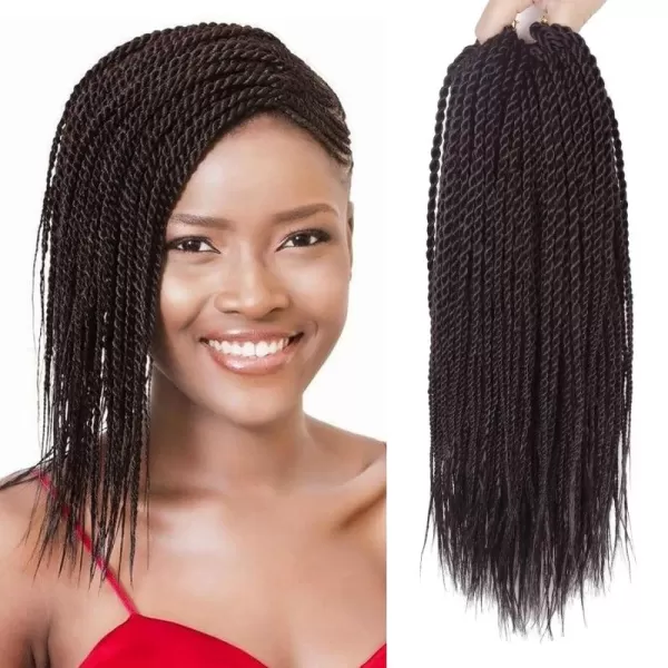 NAYOO Senegalese Twist Crochet Hair - 8 Packs 18 Inch Crochet Hair For Black Women, 35 Strands/Pack Small Twist Crochet Hair Hot Water Setting, Crochet Braids Hair with Natural End