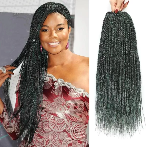 NAYOO Senegalese Twist Crochet Hair - 8 Packs 18 Inch Crochet Hair For Black Women, 35 Strands/Pack Small Twist Crochet Hair Hot Water Setting, Crochet Braids Hair with Natural End