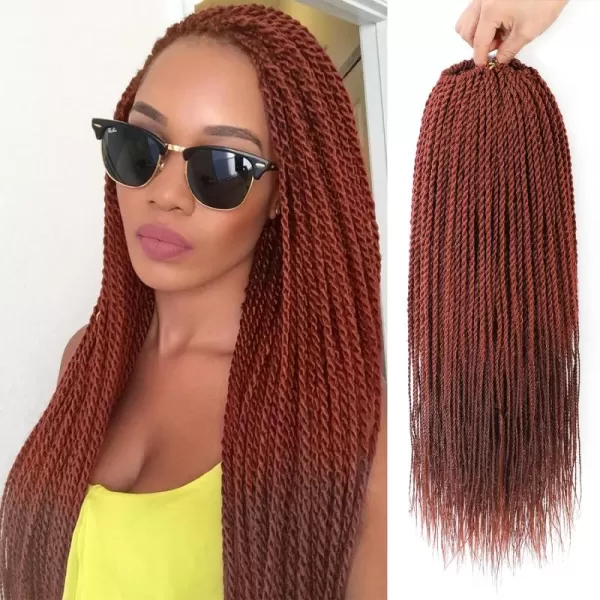 NAYOO Senegalese Twist Crochet Hair - 8 Packs 18 Inch Crochet Hair For Black Women, 35 Strands/Pack Small Twist Crochet Hair Hot Water Setting, Crochet Braids Hair with Natural End