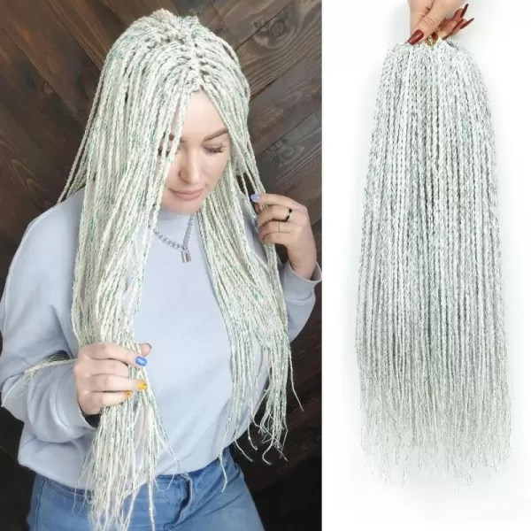 NAYOO Senegalese Twist Crochet Hair - 8 Packs 18 Inch Crochet Hair For Black Women, 35 Strands/Pack Small Twist Crochet Hair Hot Water Setting, Crochet Braids Hair with Natural End