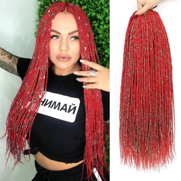 NAYOO Senegalese Twist Crochet Hair - 8 Packs 18 Inch Crochet Hair For Black Women, 35 Strands/Pack Small Twist Crochet Hair Hot Water Setting, Crochet Braids Hair with Natural End
