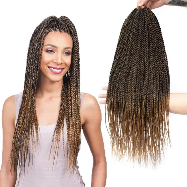 NAYOO Senegalese Twist Crochet Hair - 8 Packs 18 Inch Crochet Hair For Black Women, 35 Strands/Pack Small Twist Crochet Hair Hot Water Setting, Crochet Braids Hair with Natural End