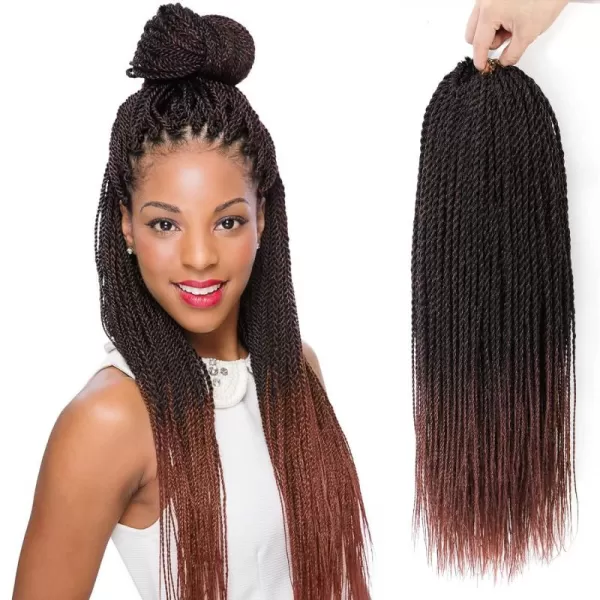 NAYOO Senegalese Twist Crochet Hair - 8 Packs 18 Inch Crochet Hair For Black Women, 35 Strands/Pack Small Twist Crochet Hair Hot Water Setting, Crochet Braids Hair with Natural End