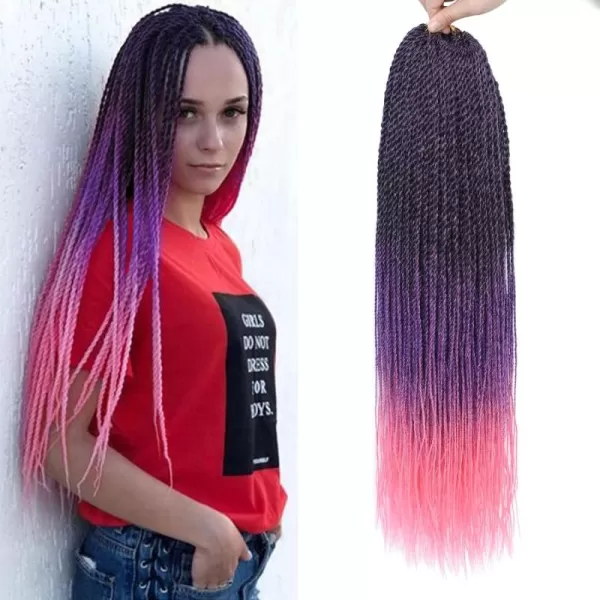 NAYOO Senegalese Twist Crochet Hair - 8 Packs 18 Inch Crochet Hair For Black Women, 35 Strands/Pack Small Twist Crochet Hair Hot Water Setting, Crochet Braids Hair with Natural End