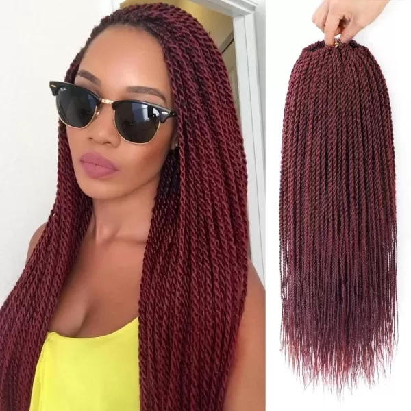 NAYOO Senegalese Twist Crochet Hair - 8 Packs 18 Inch Crochet Hair For Black Women, 35 Strands/Pack Small Twist Crochet Hair Hot Water Setting, Crochet Braids Hair with Natural End