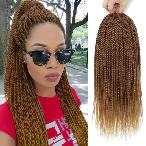 NAYOO Senegalese Twist Crochet Hair - 8 Packs 18 Inch Crochet Hair For Black Women, 35 Strands/Pack Small Twist Crochet Hair Hot Water Setting, Crochet Braids Hair with Natural End