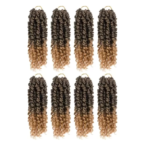 Passion Twist Hair - 8 Packs 12 Inch Passion Twist Crochet Hair For Women, Crochet Pretwisted Curly Hair Passion Twists Synthetic Braiding Hair Extensions 