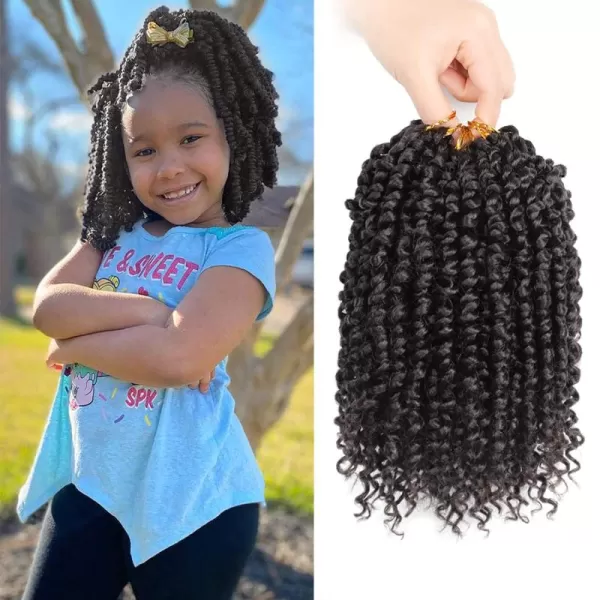 Passion Twist Hair - 8 Packs 12 Inch Passion Twist Crochet Hair For Women, Crochet Pretwisted Curly Hair Passion Twists Synthetic Braiding Hair Extensions 