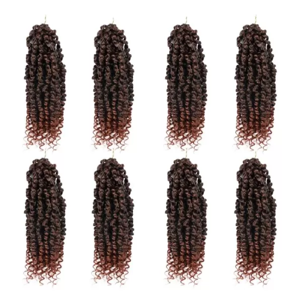 Passion Twist Hair - 8 Packs 12 Inch Passion Twist Crochet Hair For Women, Crochet Pretwisted Curly Hair Passion Twists Synthetic Braiding Hair Extensions 