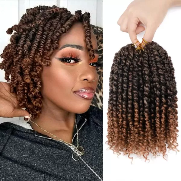 Passion Twist Hair - 8 Packs 12 Inch Passion Twist Crochet Hair For Women, Crochet Pretwisted Curly Hair Passion Twists Synthetic Braiding Hair Extensions 
