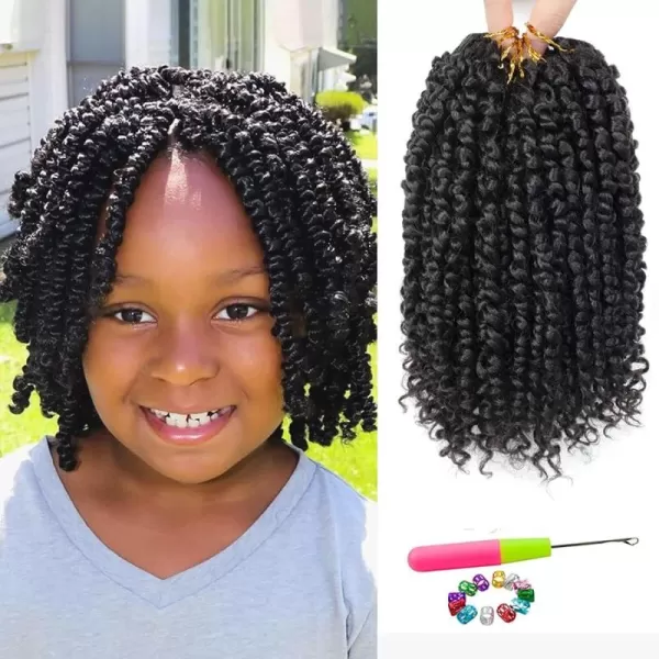 Passion Twist Hair - 8 Packs 12 Inch Passion Twist Crochet Hair For Women, Crochet Pretwisted Curly Hair Passion Twists Synthetic Braiding Hair Extensions 