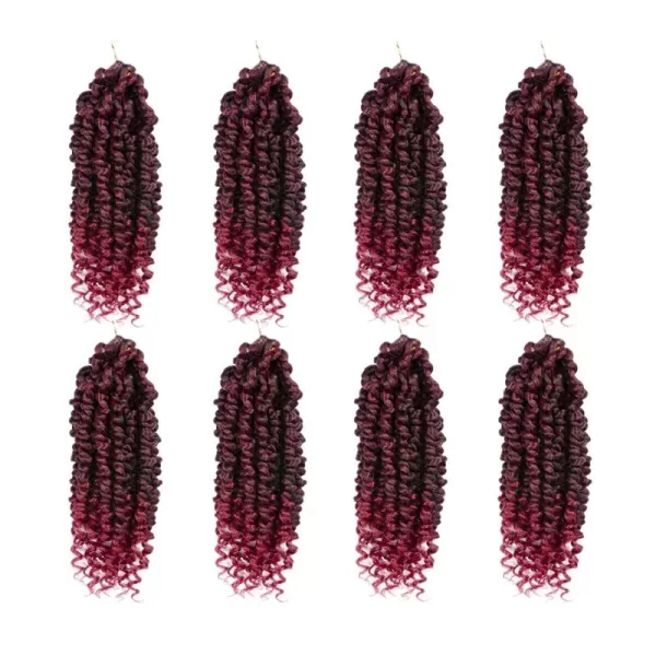 Passion Twist Hair - 8 Packs 12 Inch Passion Twist Crochet Hair For Women, Crochet Pretwisted Curly Hair Passion Twists Synthetic Braiding Hair Extensions 