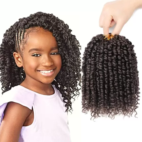 Passion Twist Hair - 8 Packs 12 Inch Passion Twist Crochet Hair For Women, Crochet Pretwisted Curly Hair Passion Twists Synthetic Braiding Hair Extensions 