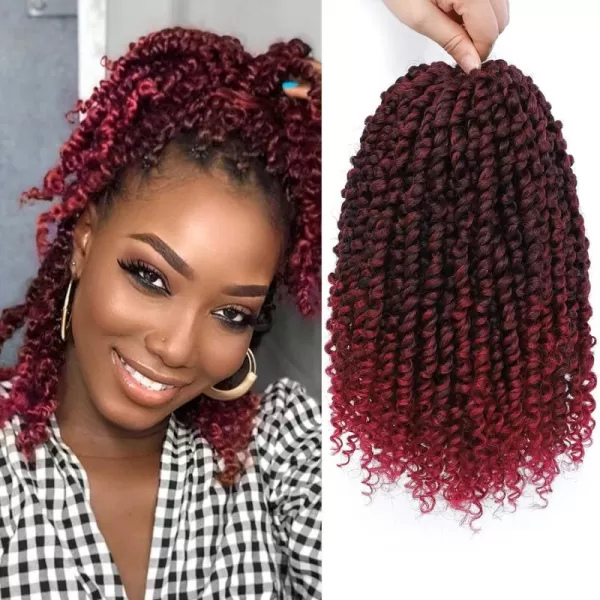 Passion Twist Hair - 8 Packs 14 Inch Pretwisted Passion Twist Crochet Hair For Women, Pre-Looped Passion Twists Braiding Synthetic Hair Extensions , T350)