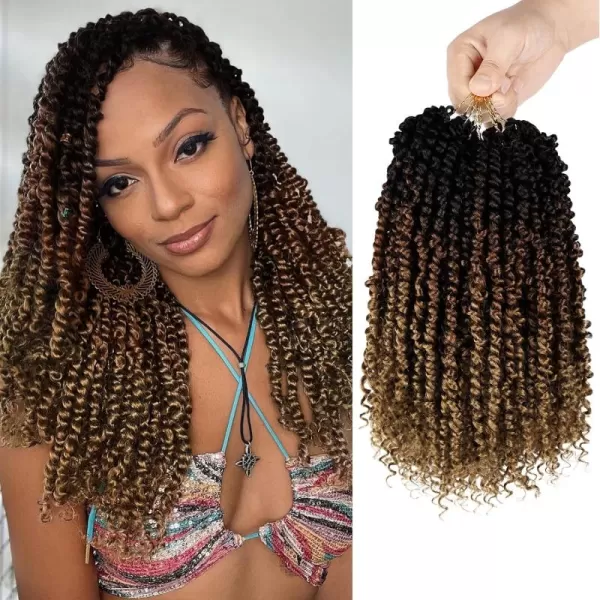 Passion Twist Hair - 8 Packs 14 Inch Pretwisted Passion Twist Crochet Hair For Women, Pre-Looped Passion Twists Braiding Synthetic Hair Extensions , T350)