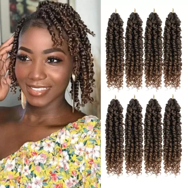 Passion Twist Hair - 8 Packs 14 Inch Pretwisted Passion Twist Crochet Hair For Women, Pre-Looped Passion Twists Braiding Synthetic Hair Extensions , T350)
