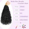 imageBohemain Box Braids Crochet Hair for Black Women 14Inch Boho Crochet Hair Pre Looped 8PK Crochet Boho Braids with Curly Ends1B