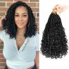 imageBohemain Box Braids Crochet Hair for Black Women 14Inch Boho Crochet Hair Pre Looped 8PK Crochet Boho Braids with Curly Ends1B