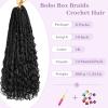 imageBohemain Box Braids Crochet Hair for Black Women 14Inch Boho Crochet Hair Pre Looped 8PK Crochet Boho Braids with Curly Ends1B